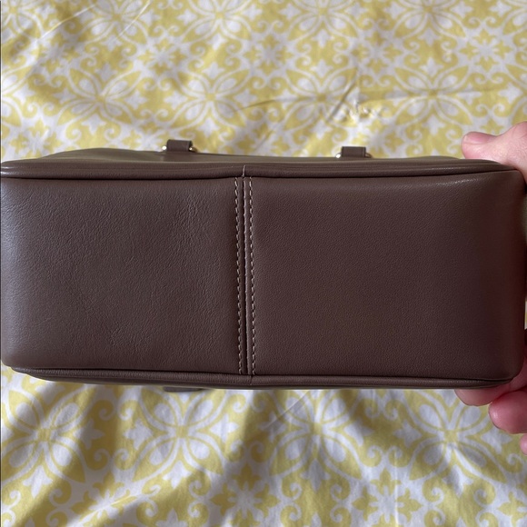 Coach Small Satchel Crossbody Leather Bag NWT Dark Stone Mocha Mousse Color - Picture 7 of 13